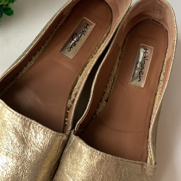 Halogen Gold Leather Espadrille Flats Size 8.5 - Picture 8 of 11